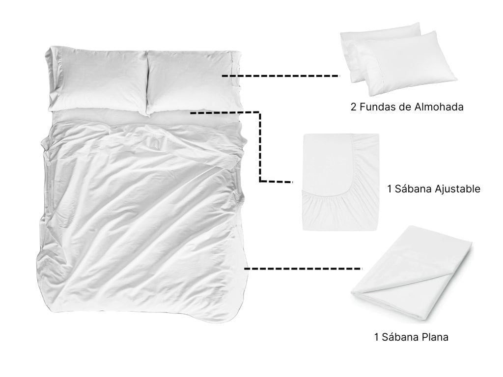 Juego de Sábanas Azul Oscuro Líneas Microfibra Semidoble🛏️