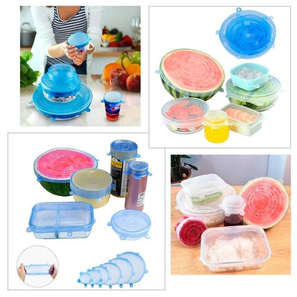 Tapas de Silicona Multiusos - Alimentos Herméticos Setx6🫙