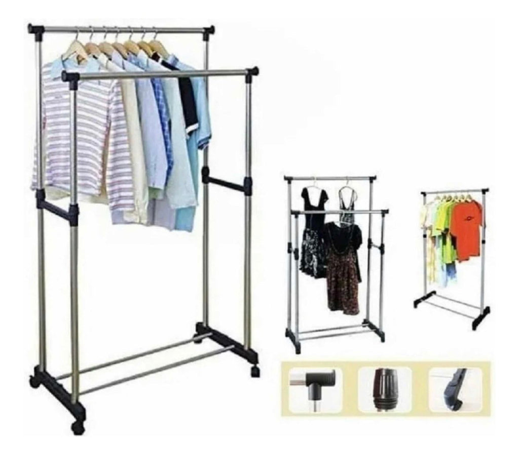 Tendedero Doble Organizador de Ropa Doble Ropero Metálico Portátil🧥