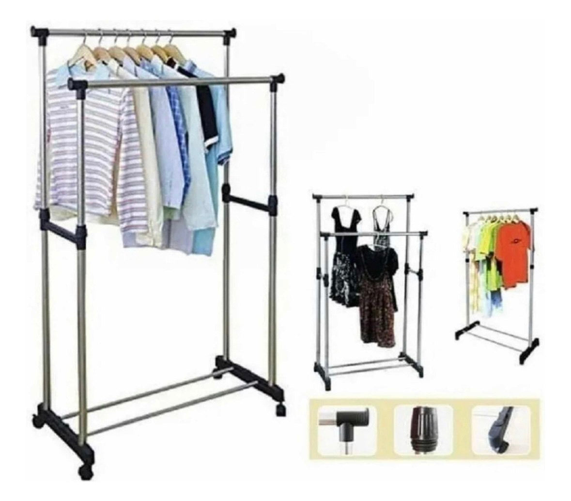 Tendedero Doble Organizador de Ropa Doble Ropero Metálico Portátil🧥