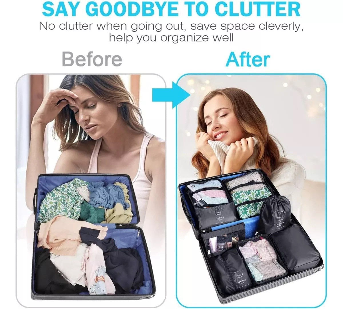 Organizador Kit Viajero 7 Unidades🧳