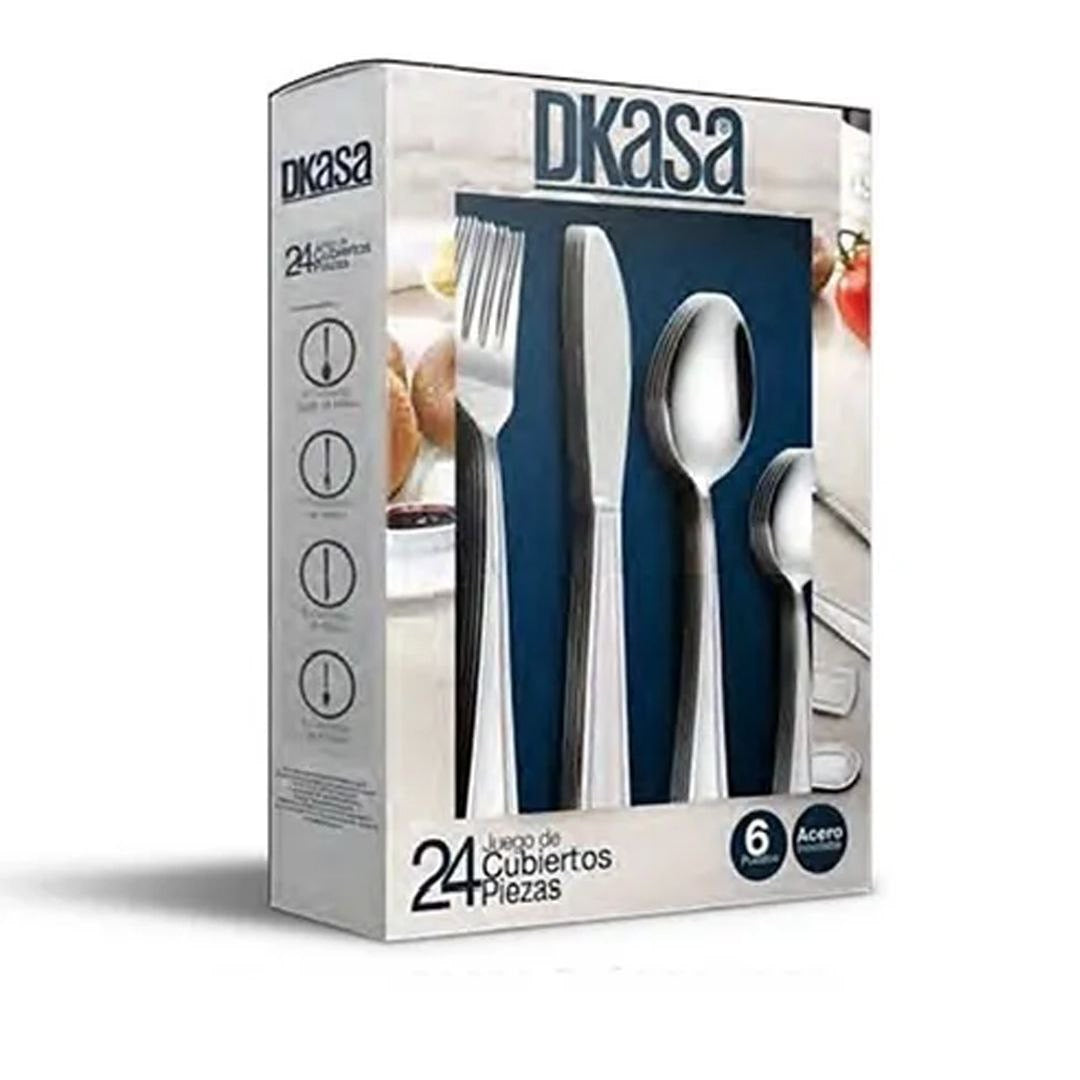 Juego de Cubiertos Dkasa 6 Puestos en Acero Inoxidable🍴