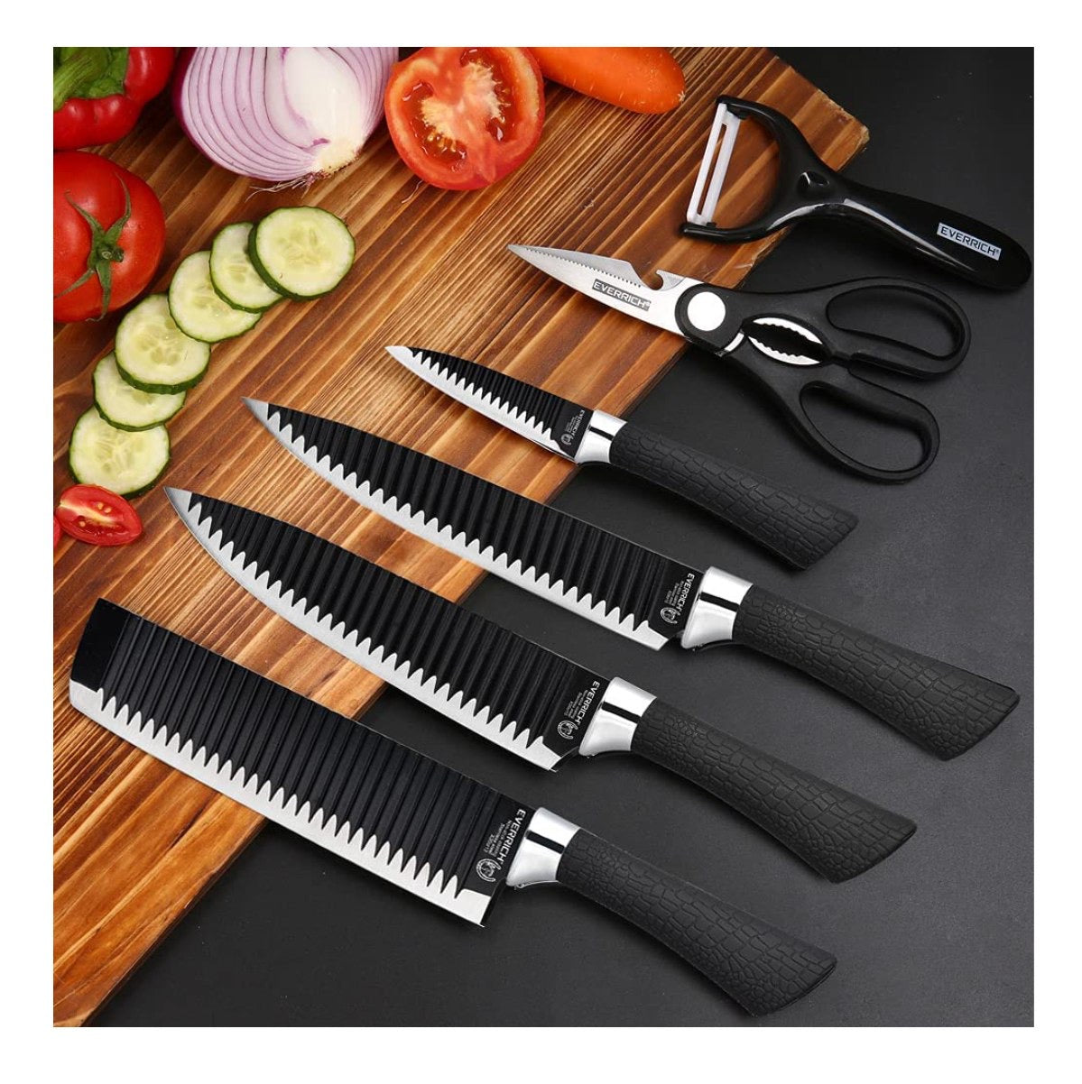 Set Cuchillos Profesional 6Pzs y Pela Papa🔪🥒