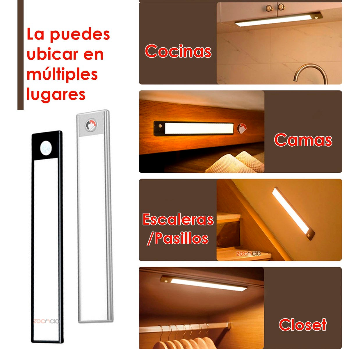 Lampara De Noche Ultrafina Led Recargable Usb Con Sensor🔦