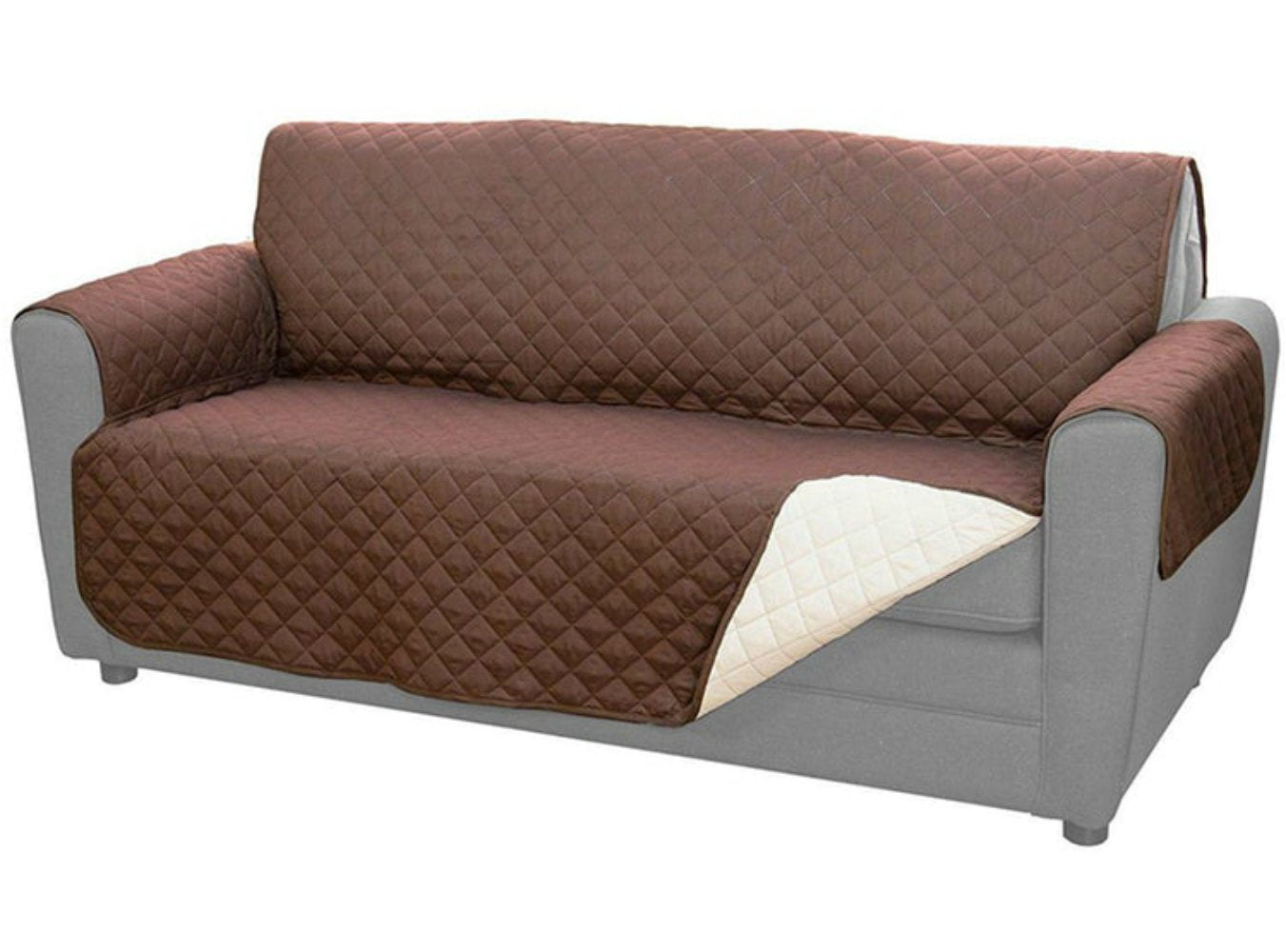 Protector de Sofá Color Café y Beige Microfibra 3 Puestos Happy Bear🛋️