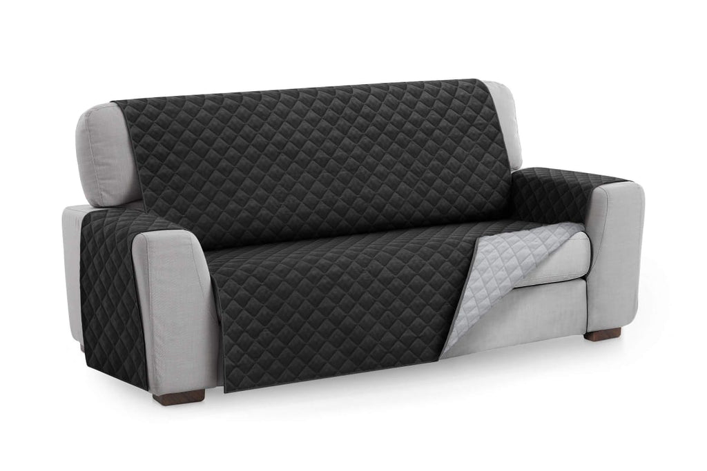 Protector de Sofá Color Negro y Gris Microfibra 2 Puestos Happy Bear🛋️