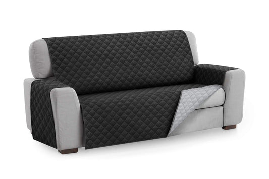 Protector de Sofá Color Negro y Gris Microfibra 2 Puestos Happy Bear🛋️