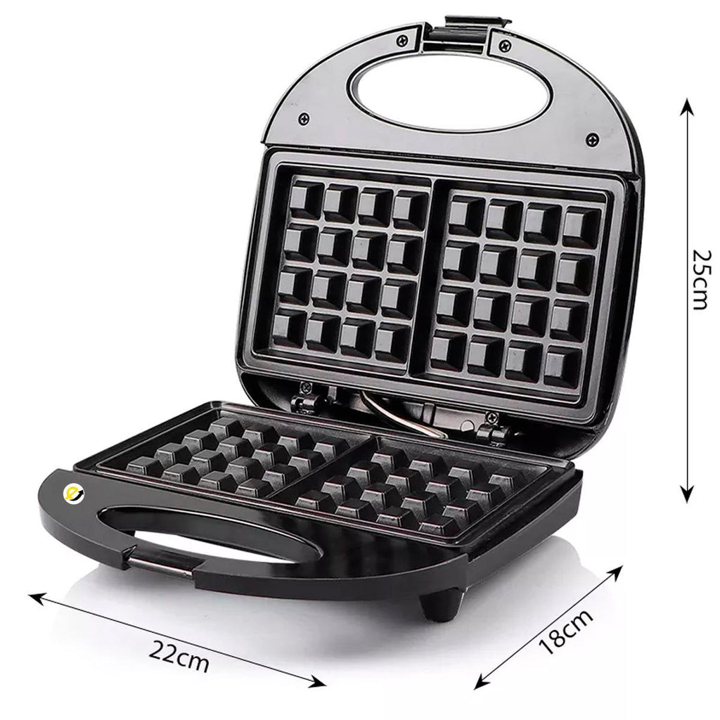 Waflera Eléctrica de 2 Puestos Negra de 850w de Potencia🧇