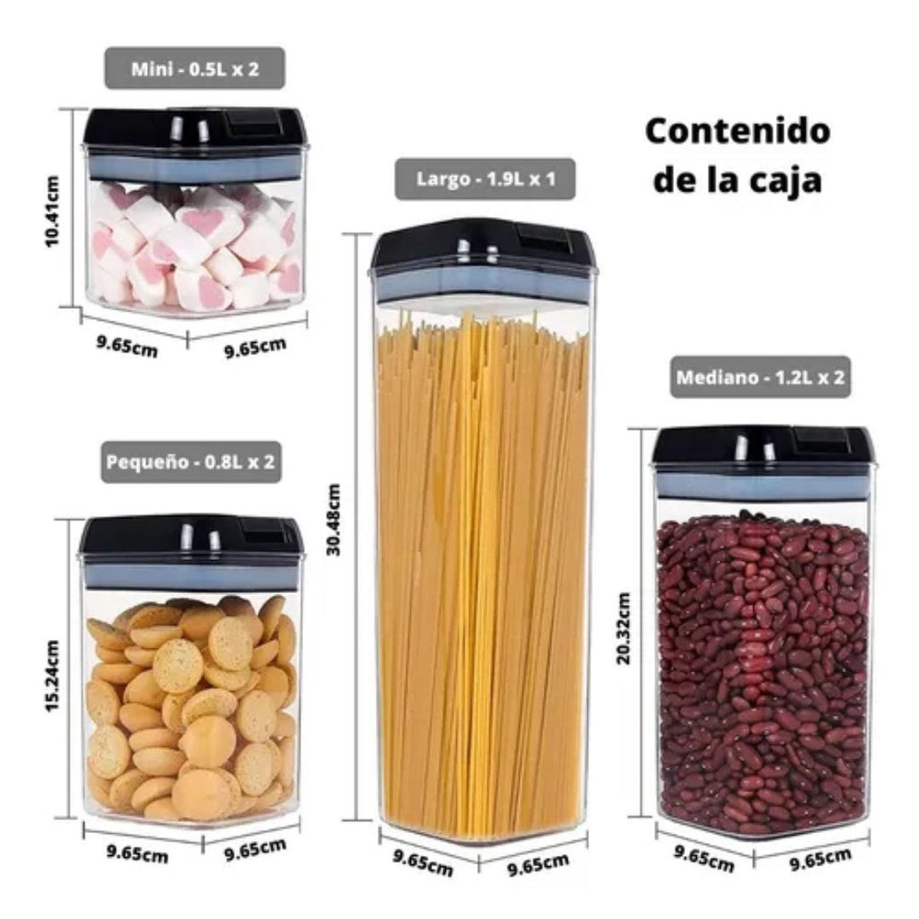 Recipientes Herméticos para Alimentos 7 Piezas🫙