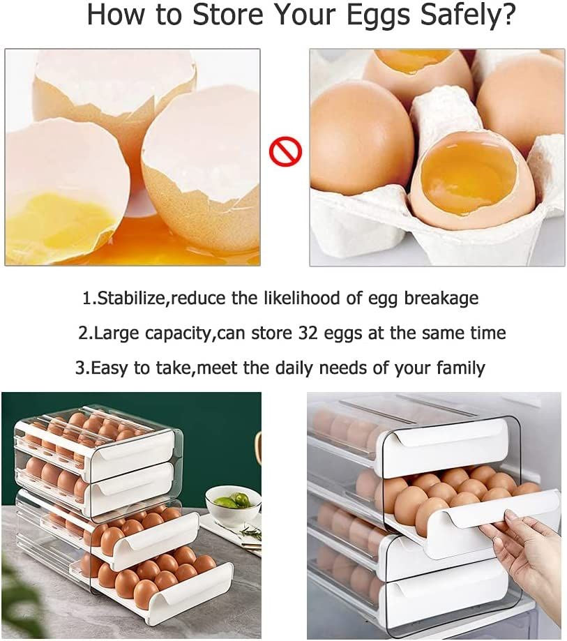 Almacenamiento de 32 Huevos Organizador Soporte🥚