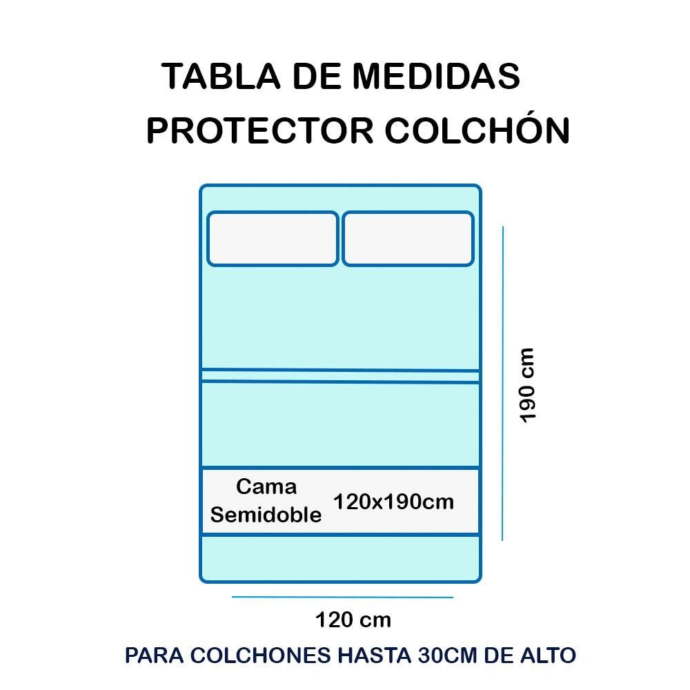 Protector Colchón Cama Semidoble 120x190cm🛏️
