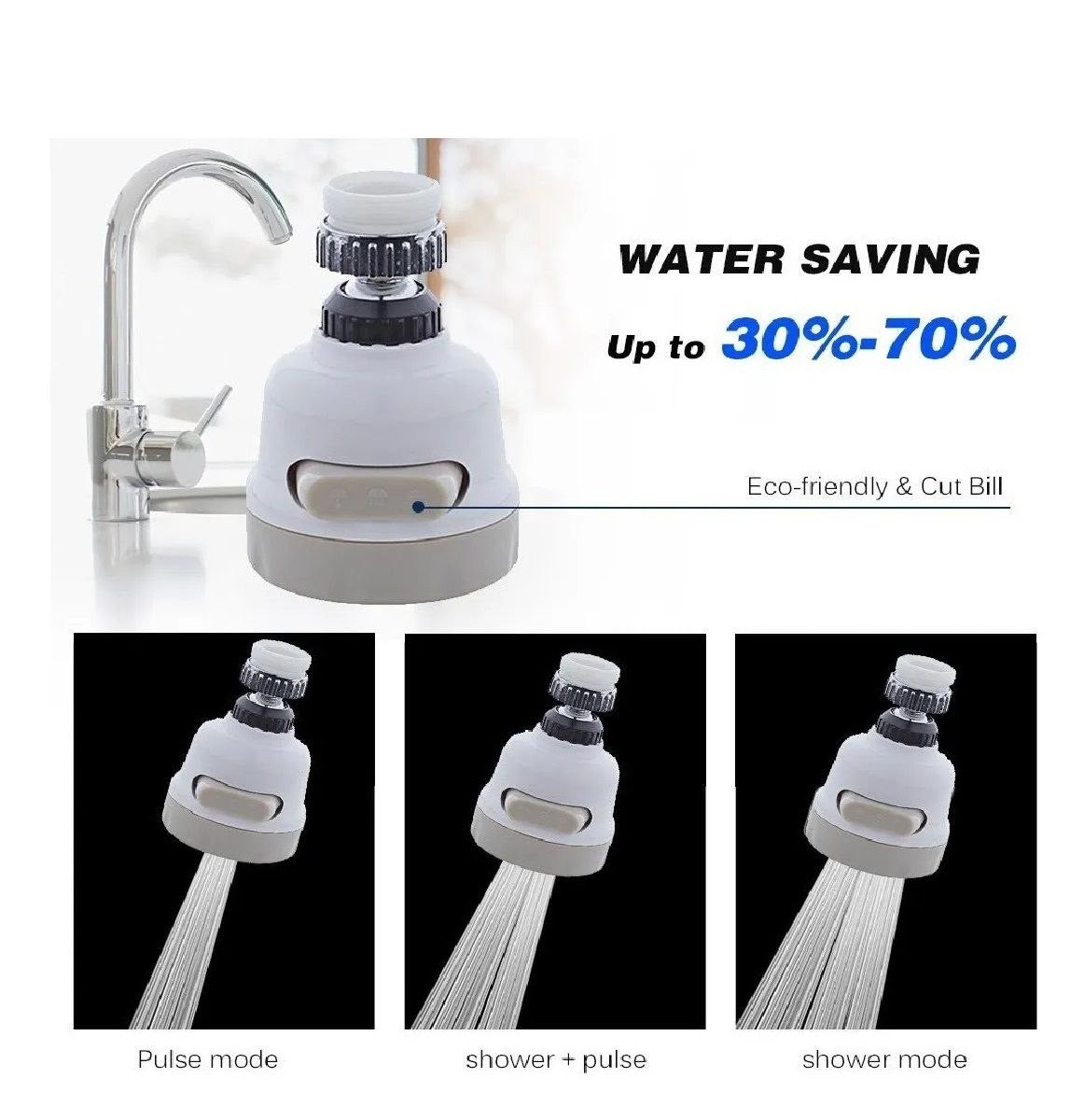 Grifo Ahorrador de Agua Difusor de Grifo Aireador Giratorio 360°🚰