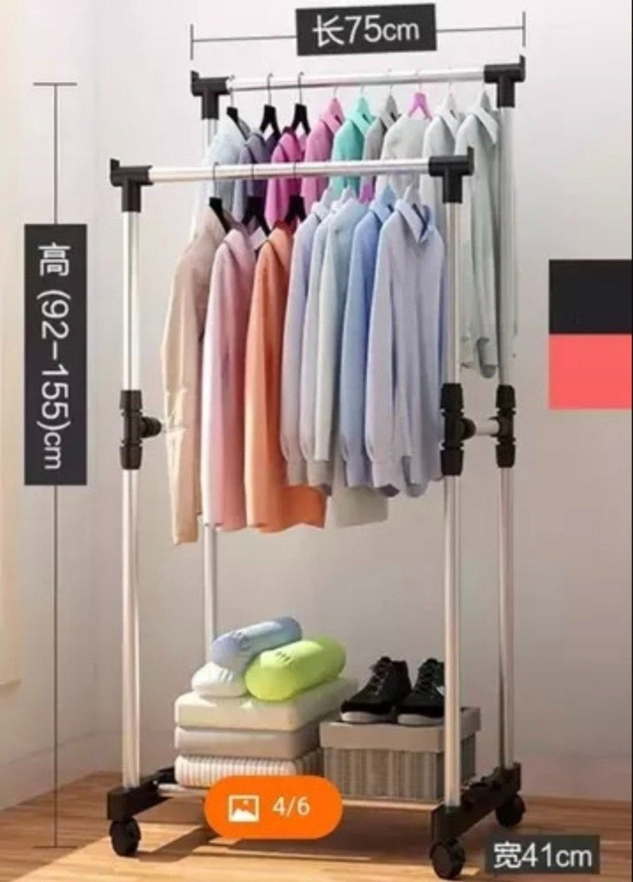 Tendedero Doble Organizador de Ropa Doble Ropero Metálico Portátil🧥