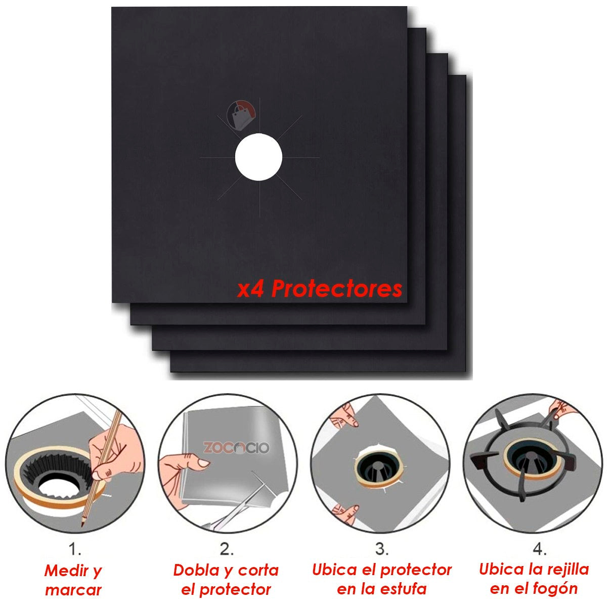 Protector De Estufa X4 Unds Cubierta Reutilizable🔥