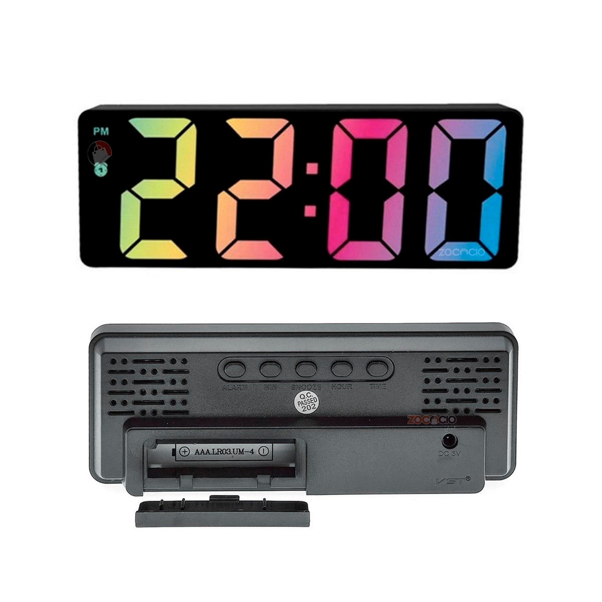 Reloj Espejo Digital Luz Led De Colores Con Despertador⏰