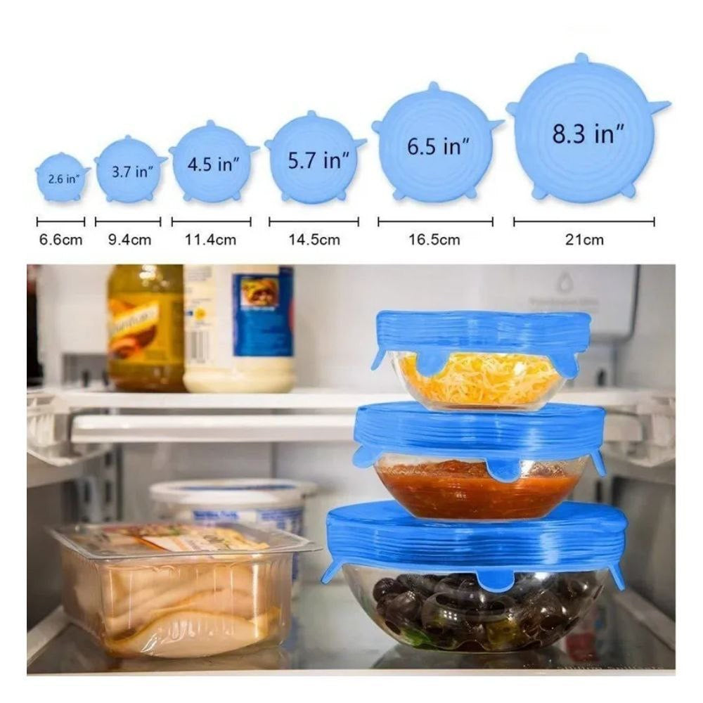 Tapas de Silicona Multiusos - Alimentos Herméticos Setx6🫙