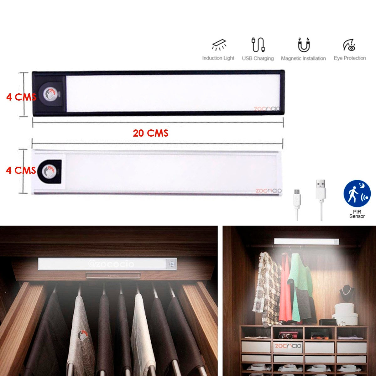 Lampara De Noche Ultrafina Led Recargable Usb Con Sensor🔦