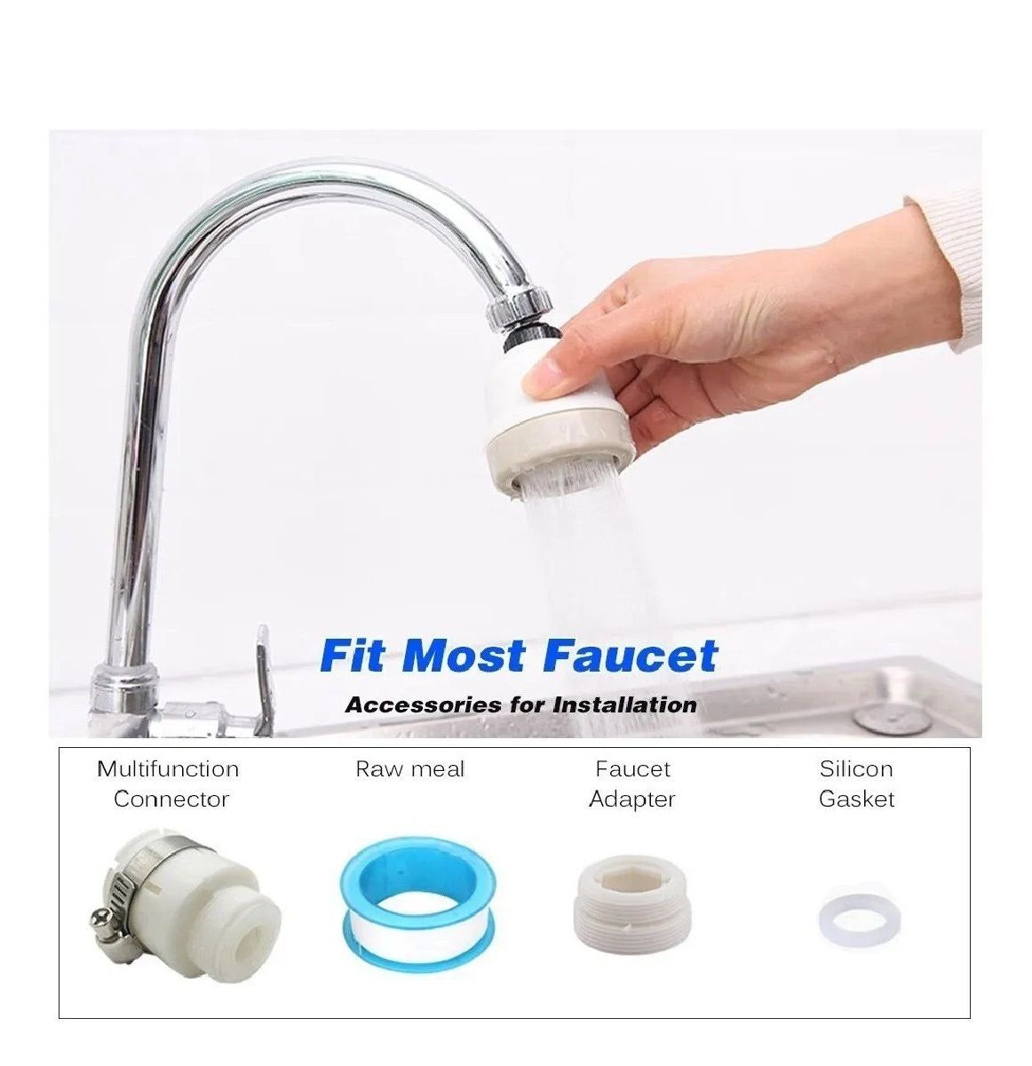 Grifo Ahorrador de Agua Difusor de Grifo Aireador Giratorio 360°🚰