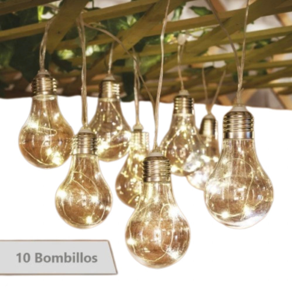 Extensión Micro Led Estilo Bombillo x10 Luz Cálida💡