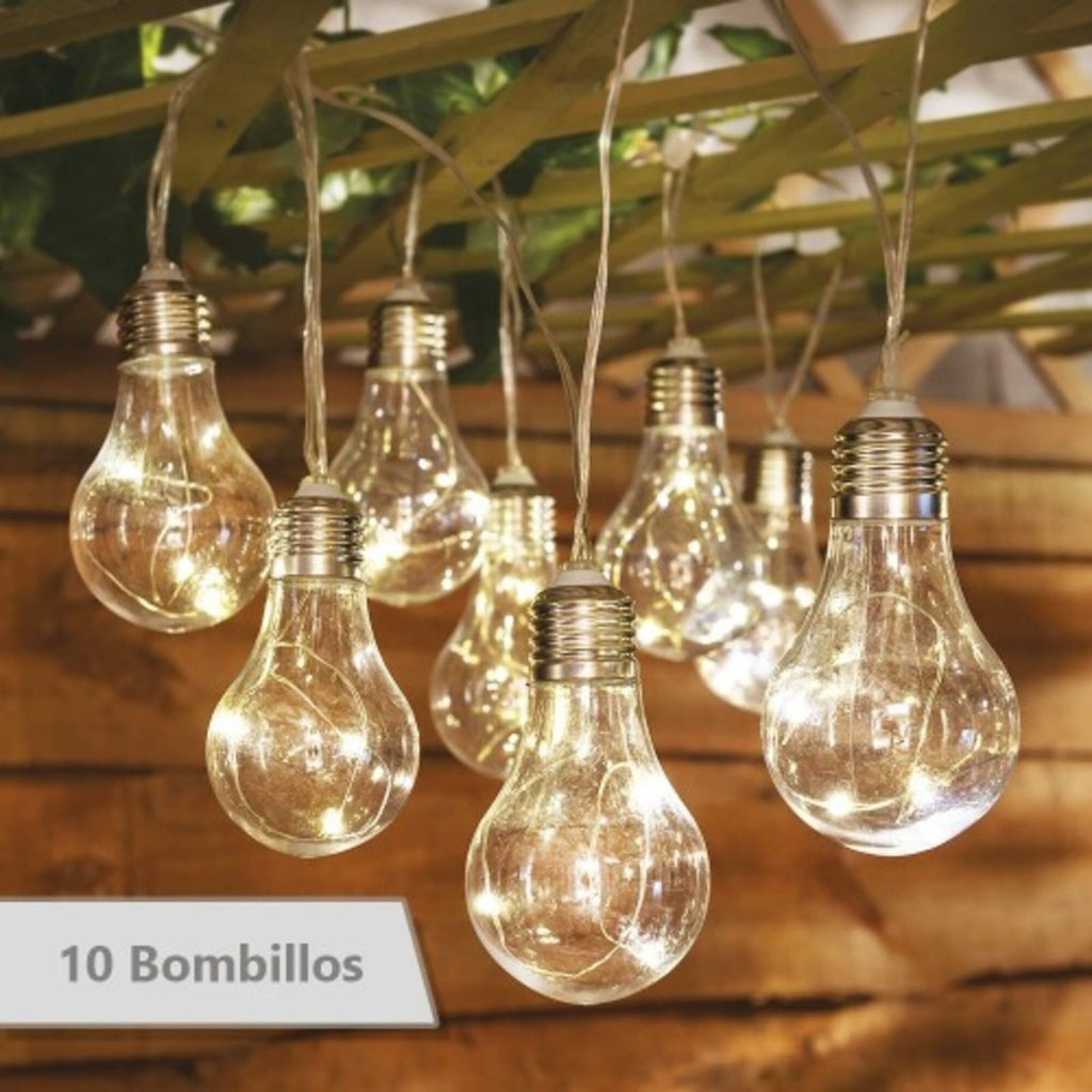 Extensión Micro Led Estilo Bombillo x10 Luz Cálida💡